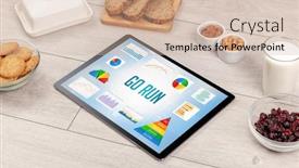  Presentation with healthy nutrition - Cool new presentation theme with organic-food-and-tablet-pc backdrop and a soft green colored foreground