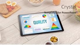  Presentation with food quality - Audience pleasing presentation design consisting of organic-food-and-tablet-pc backdrop and a lemonade colored foreground