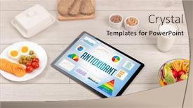  Presentation with antioxidant - Presentation design featuring organic-food-and-tablet-pc background and a soft green colored foreground