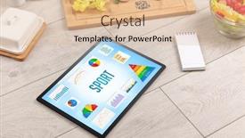  Presentation with food sport - Audience pleasing slide set consisting of organic-food-and-tablet-pc backdrop and a lemonade colored foreground