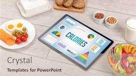  Presentation with healthy nutrition - Presentation consisting of organic-food-and-tablet-pc background and a lemonade colored foreground