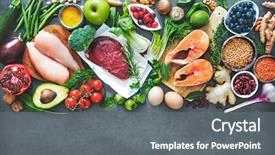 Presentation with healthy diet organic food - Slides with organic food for healthy nutrition background and a gray colored foreground