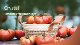  Presentation with free food - PPT theme with organic-food-free-red-vegetables background and a tawny brown colored foreground