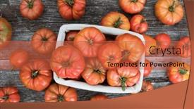  Presentation with free food - Presentation theme having organic-food-free-red-vegetables background and a red colored foreground
