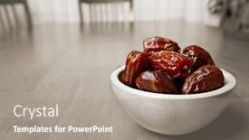  Presentation with organic - Slide deck consisting of organic-fresh-medjool-dates background and a gray colored foreground