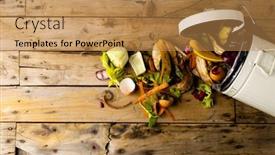  Presentation with food waste - PPT layouts with organic-fruit-and-vegetable-food background and a coral colored foreground