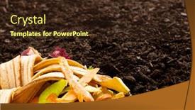  Presentation with composting - PPT theme featuring organic-fruit-and-vegetable-waste background and a wine colored foreground