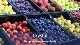  Presentation with organic - PPT layouts featuring organic fruits at farmers market background and a ocean colored foreground