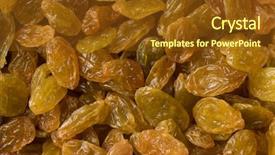  Presentation with golden yellow - Slide set having organic golden yellow jumbo raisins background and a tawny brown colored foreground