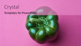  Presentation with pink green - Theme enhanced with organic-green-bellpepper-isolated background and a lemonade colored foreground