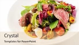  Presentation with grilling - Audience pleasing presentation theme consisting of organic grilling - thai grilled beef salad backdrop and a lemonade colored foreground