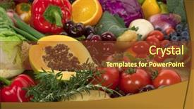  Presentation with organic - Amazing presentation theme having organic healthy vegetables and fruits backdrop and a tawny brown colored foreground