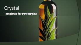  Presentation with hemp oil - Slides having organic-hemp-oil-bottle background and a tawny brown colored foreground