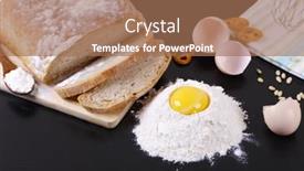  Presentation with bread - Theme featuring organic-homemade-bread background and a coral colored foreground