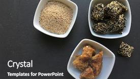  Presentation with sesame bar - Presentation theme enhanced with organic jaggery raw white sesame background and a dark gray colored foreground