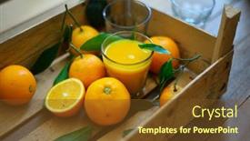  Presentation with organic - Audience pleasing slide deck consisting of organic-juicy-oranges-kept backdrop and a tawny brown colored foreground