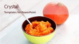  Presentation with organic - Presentation theme featuring organic orange pumpkin puree ingredient background and a lemonade colored foreground