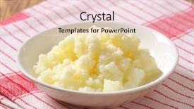  Presentation with kefir - PPT theme enhanced with organic probiotic milk kefir grains background and a lemonade colored foreground