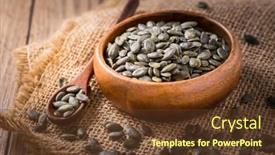  Presentation with pumpkin seeds - Presentation design enhanced with organic-pumpkin-seeds-in-bowl background and a tawny brown colored foreground