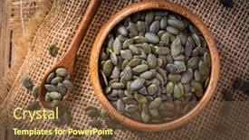  Presentation with pumpkin seeds - Presentation with organic-pumpkin-seeds-in-bowl background and a tawny brown colored foreground