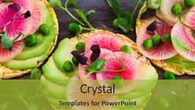  Presentation with quinoa - Audience pleasing PPT theme consisting of organic quinoa cakes with avocado backdrop and a yellow colored foreground