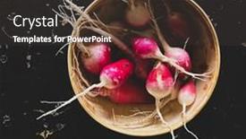  Presentation with organic - Cool new slides with organic-radishes-in-a-wooden backdrop and a dark gray colored foreground