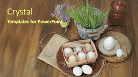  Presentation with organic - Presentation theme having organic-raw-chicken-eggs background and a tawny brown colored foreground