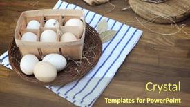  Presentation with old style - Presentation theme having organic-raw-chicken-eggs background and a tawny brown colored foreground