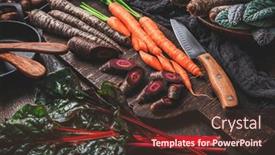  Presentation with organic - Presentation theme with organic-raw-winter-vegetables and a tawny brown colored foreground