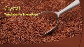  Presentation with organic rice - PPT theme with organic-red-rice-full-frame background and a  colored foreground