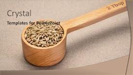  Presentation with measuring - Cool new PPT theme with organic-rye-berries-in-wooden backdrop and a lemonade colored foreground