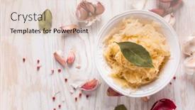  Presentation with organic - Colorful theme enhanced with organic-sauerkraut-pickled-cabbage backdrop and a lemonade colored foreground