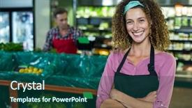  Presentation with super market - Theme having organic section of super background and a ocean colored foreground