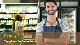  Presentation with super market - Slide set enhanced with organic section of super background and a tawny brown colored foreground