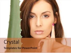 Organic Skin Picture Of Lovely Woman PPT template 61 | CrystalGraphics
