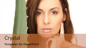  Presentation with aloe vera - Slide set having organic skin - picture of lovely woman background and a red colored foreground