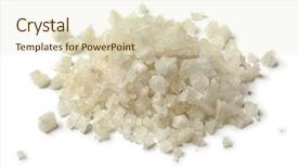  Presentation with crystal - Theme with heap of coarse sea salt background and a soft green colored foreground