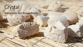  Presentation with milk product - Theme consisting of mongolian dairy product aaruul background and a soft green colored foreground