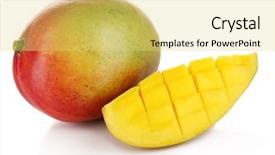  Presentation with mango - Amazing presentation theme having appetizing mango isolated on white backdrop and a yellow colored foreground