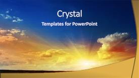  Presentation with field - PPT theme with organic solar energy - sunset over a field background and a navy blue colored foreground