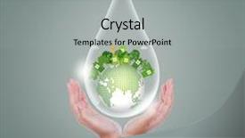  Presentation with eco friendly energy - Amazing PPT layouts having organic solar energy - woman hands hold water drop backdrop and a light gray colored foreground