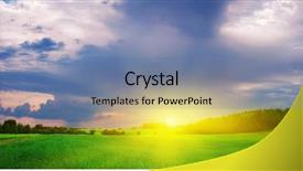  Presentation with field - Colorful slide deck enhanced with organic solar energy - green field and sunset backdrop and a  colored foreground