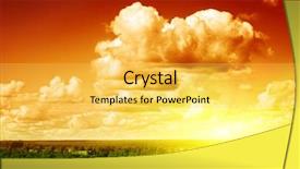  Presentation with field - Presentation having organic solar energy - green field at sunset background and a  colored foreground