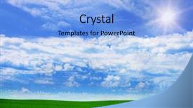  Presentation with sky sun - PPT theme enhanced with organic solar energy - green field sky and sun background and a  colored foreground