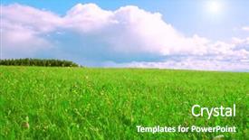  Presentation with colorful green corn field - Audience pleasing presentation theme consisting of organic solar energy - green field sky and sun backdrop and a  colored foreground