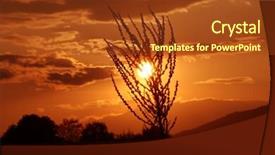  Presentation with sun rising over north america - Presentation enhanced with organic solar energy - sunset over a field background and a tawny brown colored foreground