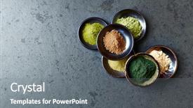  Presentation with organic foods - Amazing PPT theme having organic super foods siberian ginseng backdrop and a gray colored foreground