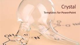  Presentation with test - Colorful PPT theme enhanced with organic synthesis - test tube and reaction formula backdrop and a lemonade colored foreground