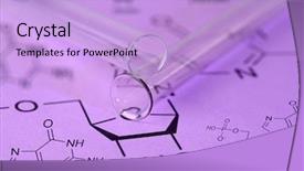  Presentation with test - Amazing theme having organic synthesis - test tube and reaction formula backdrop and a light blue colored foreground
