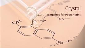  Presentation with test - PPT theme having organic synthesis - test tube and reaction formula background and a lemonade colored foreground